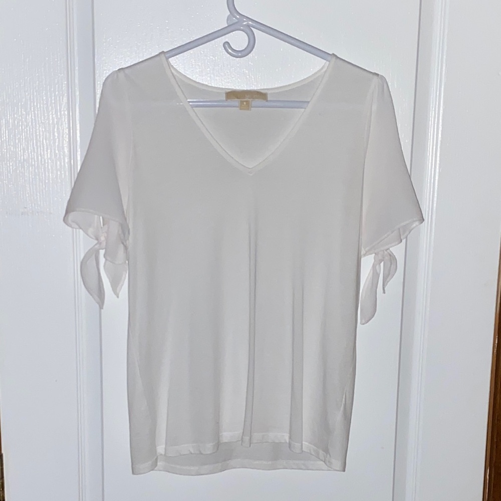Michael Kors White V-Neck Women's Top, NWOT